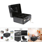 1Pc Mini Portable Iron Petty Lockable Cash Money Coin Safe Security Box Household (Black)