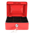 1Pc Mini Portable Iron Petty Lockable Cash Money Coin Safe Security Box Household (Red)