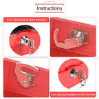 1Pc Mini Portable Iron Petty Lockable Cash Money Coin Safe Security Box Household (Red)