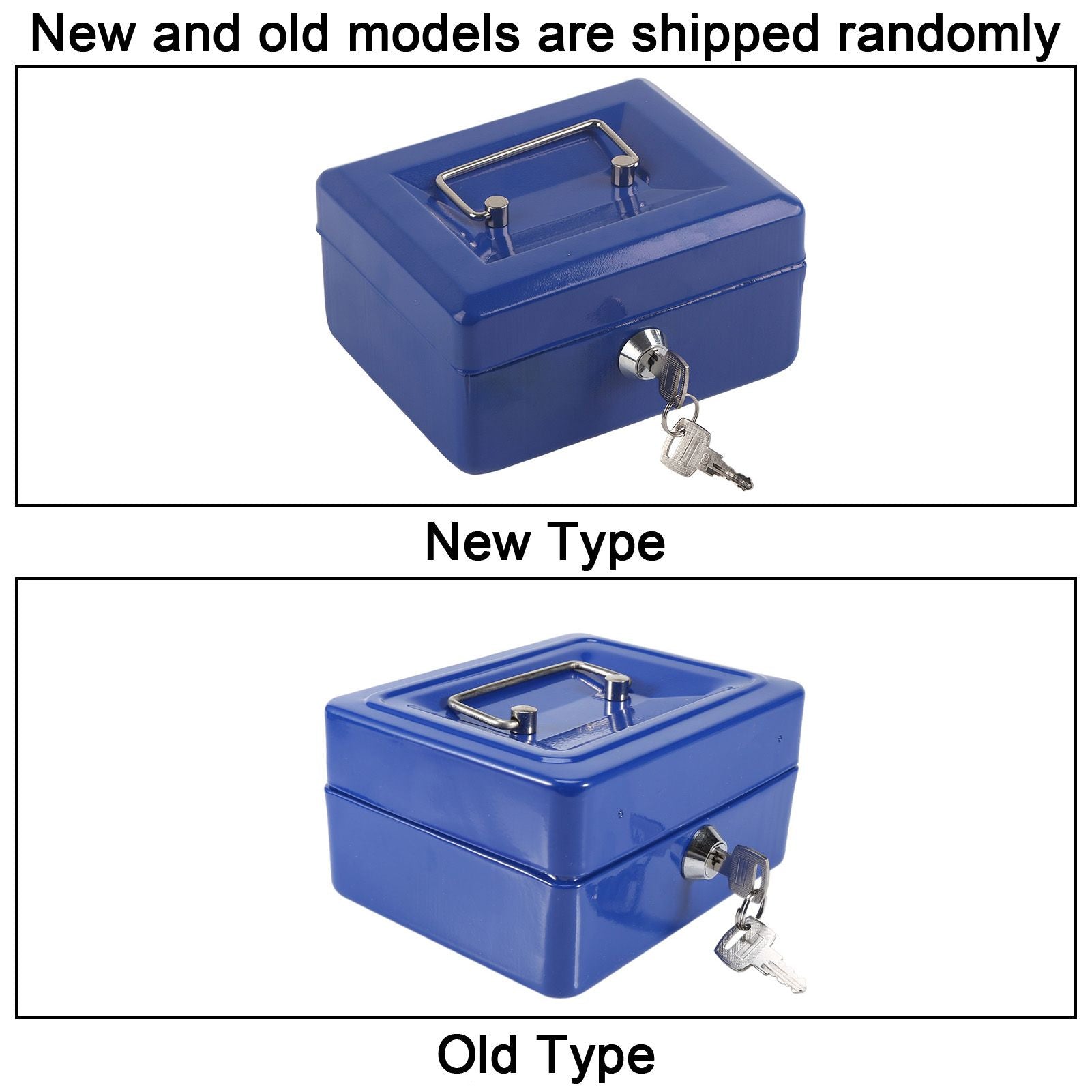 1Pc Mini Portable Iron Petty Lockable Cash Money Coin Safe Security Box Household (Blue)