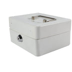 1Pc Mini Portable Iron Petty Lockable Cash Money Coin Safe Security Box Household (White)