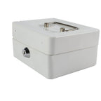 1Pc Mini Portable Iron Petty Lockable Cash Money Coin Safe Security Box Household (White)