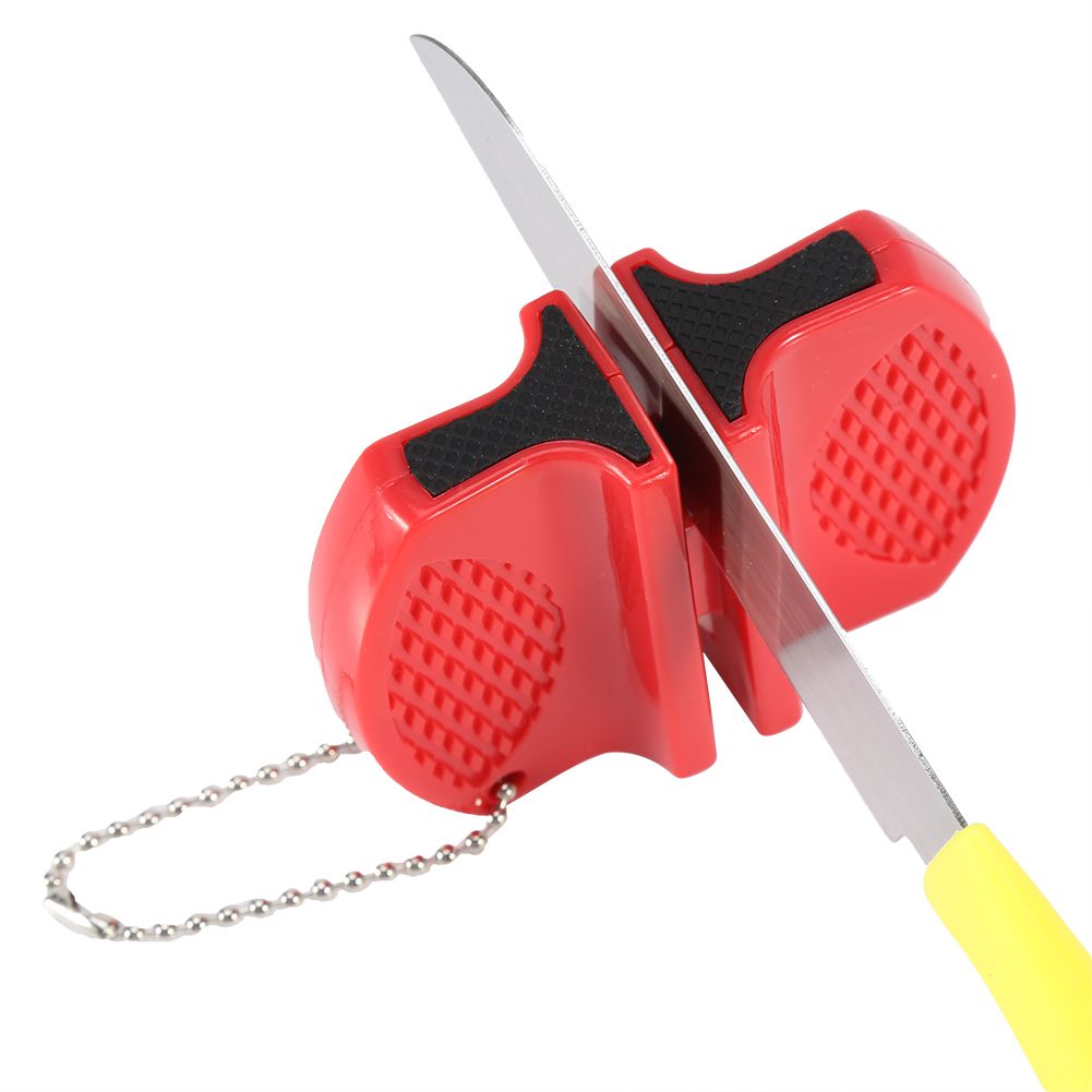 Mini Multi function Portable Quick Knife Sharpeners Sharpening Stone Kitchen Accessories Red