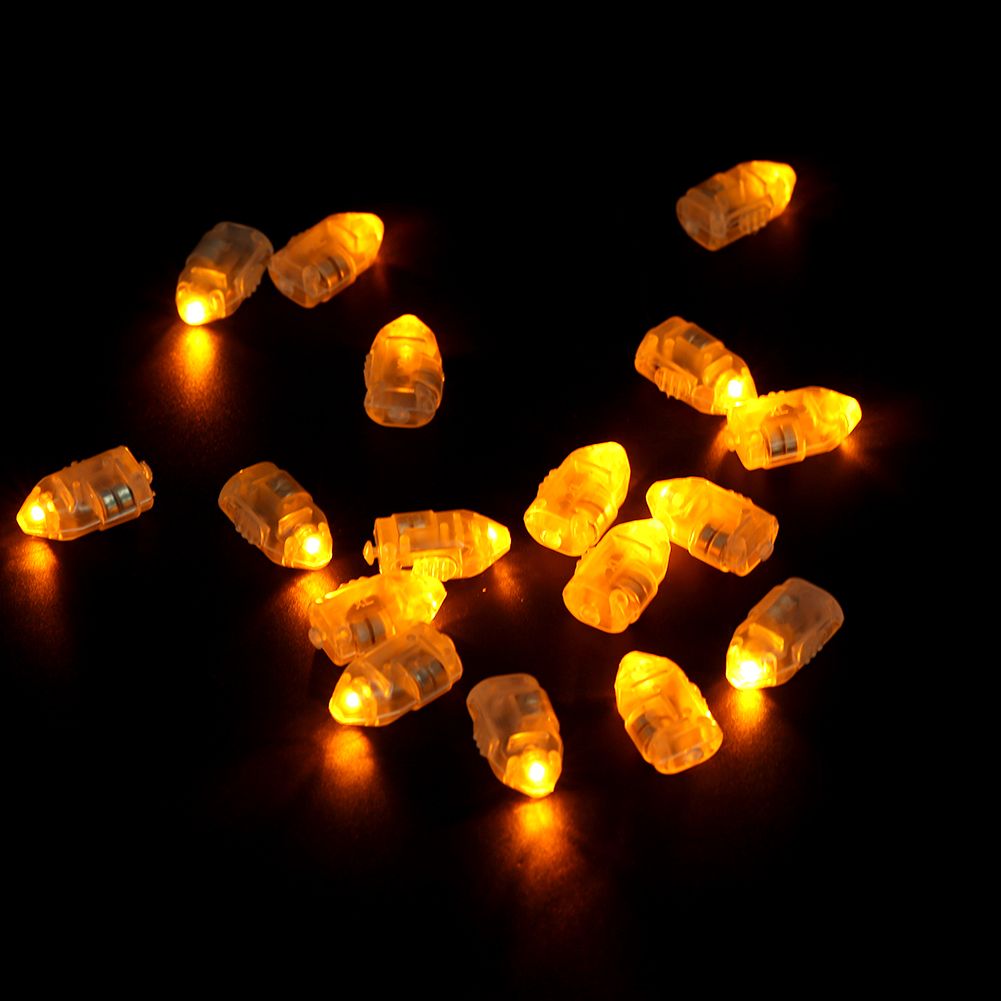 1 Set/50Pcs Waterproof LED Lights for Paper Lantern Ballon Wedding Party Decor Yellow