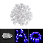1 Set/50Pcs Waterproof LED Lights for Paper Lantern Ballon Wedding Party Decor Blue