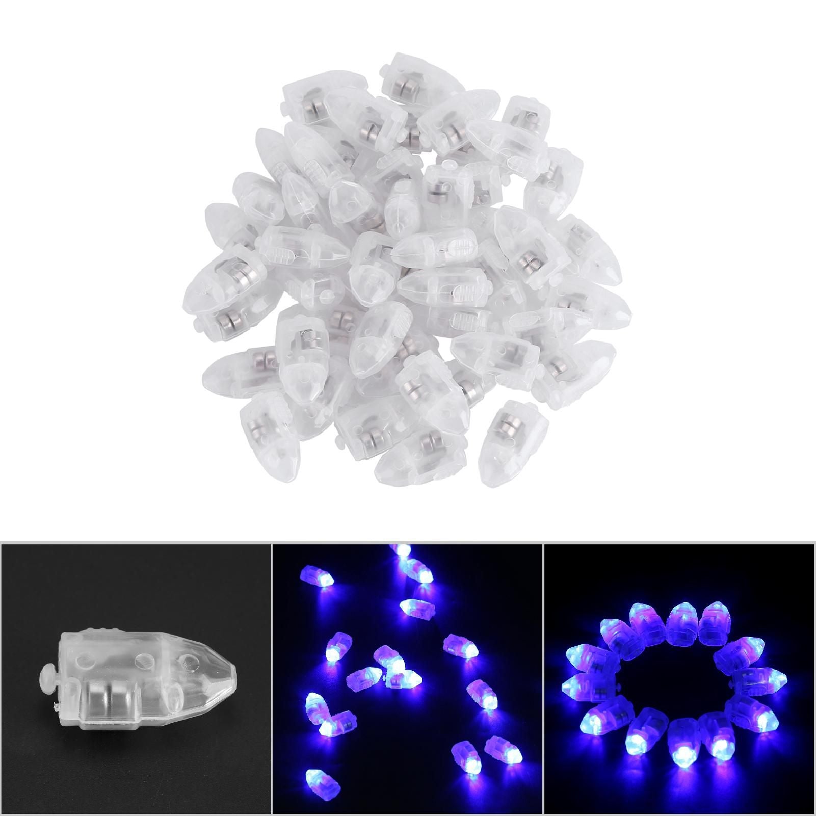 1 Set/50Pcs Waterproof LED Lights for Paper Lantern Ballon Wedding Party Decor Blue