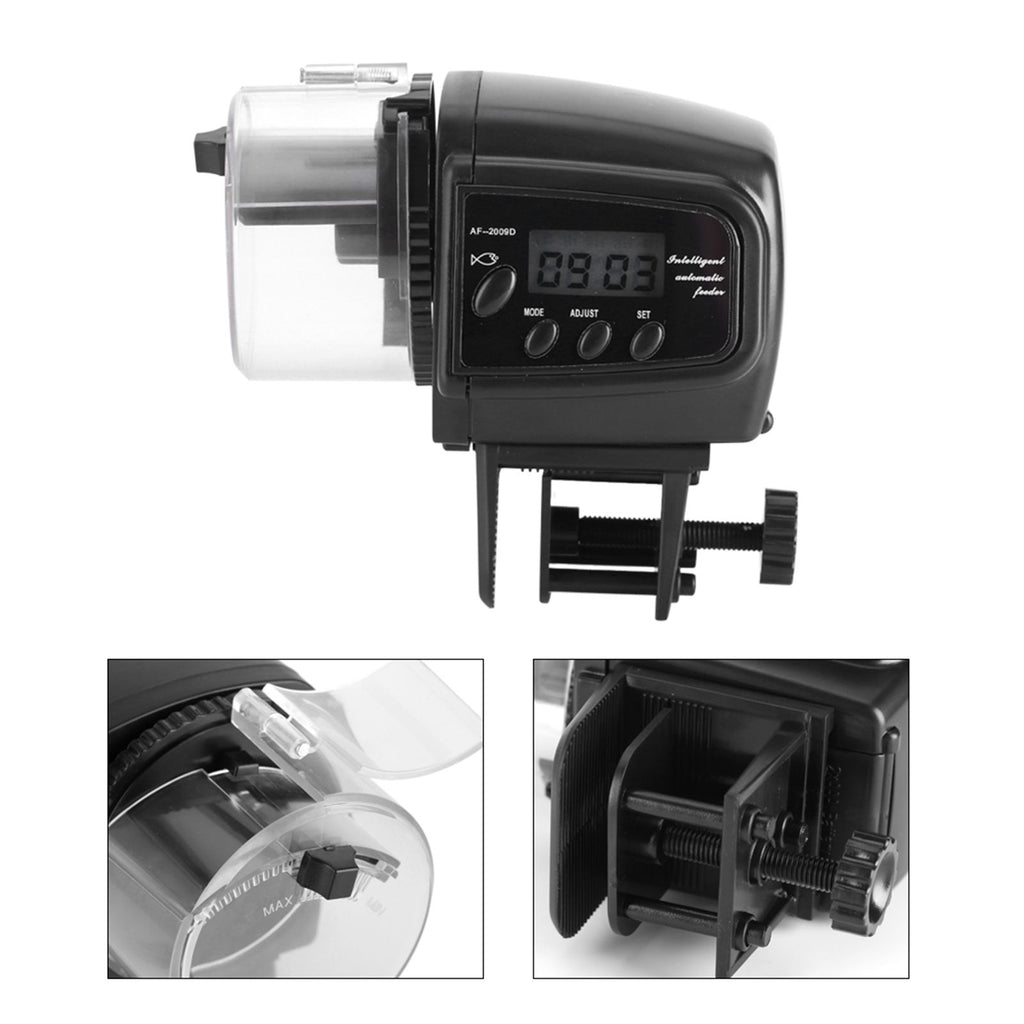 Digital LCD Electronic Fish Feeder Dispenser Timer Automatic Aquarium Tank Food Feeding Machine