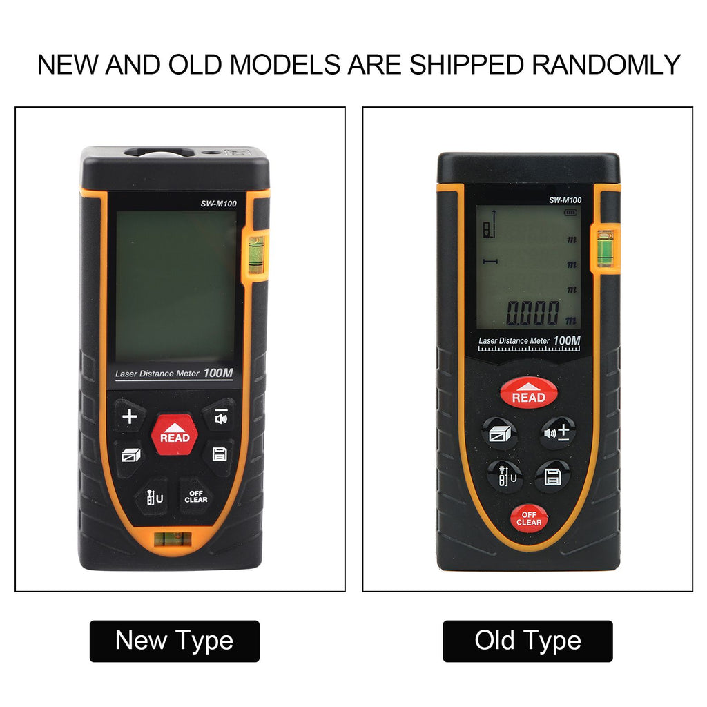 SNDWAY Handheld Digital Laser Distance Meter Self Calibration Length/Volume Measure Tool 100m