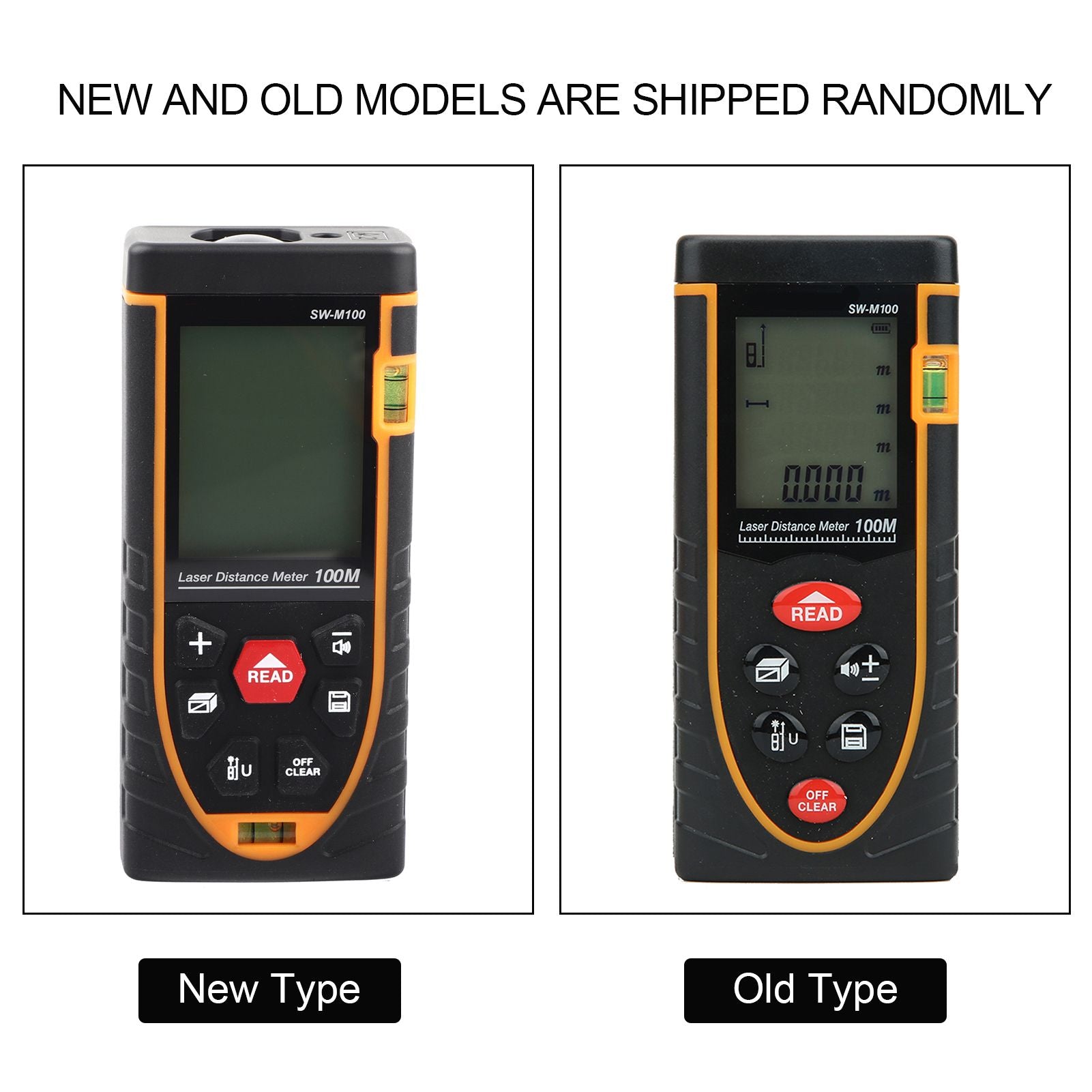 SNDWAY Handheld Digital Laser Distance Meter Self Calibration Length/Volume Measure Tool 100m