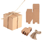 50PCS Brown Kraft Paper Square Wedding Favor Candy Chocolate Gift Party Supply Boxes