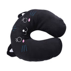 Animal Travel Neck PP Cotton Pillow Soft U Shaped Car Head Rest Toy Cushion Black Cat