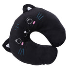 Animal Travel Neck PP Cotton Pillow Soft U Shaped Car Head Rest Toy Cushion Black Cat