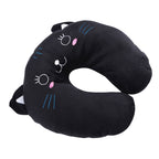 Animal Travel Neck PP Cotton Pillow Soft U Shaped Car Head Rest Toy Cushion Black Cat