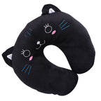Animal Travel Neck PP Cotton Pillow Soft U Shaped Car Head Rest Toy Cushion Black Cat