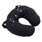 Animal Travel Neck PP Cotton Pillow Soft U Shaped Car Head Rest Toy Cushion Black Cat