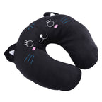 Animal Travel Neck PP Cotton Pillow Soft U Shaped Car Head Rest Toy Cushion Black Cat
