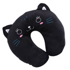 Animal Travel Neck PP Cotton Pillow Soft U Shaped Car Head Rest Toy Cushion Black Cat