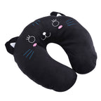 Animal Travel Neck PP Cotton Pillow Soft U Shaped Car Head Rest Toy Cushion Black Cat