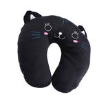 Animal Travel Neck PP Cotton Pillow Soft U Shaped Car Head Rest Toy Cushion Black Cat