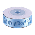 10Yards/Roll IT IS A BOY Baby Shower Christening Party Favor Gift Stain Ribbon Blue