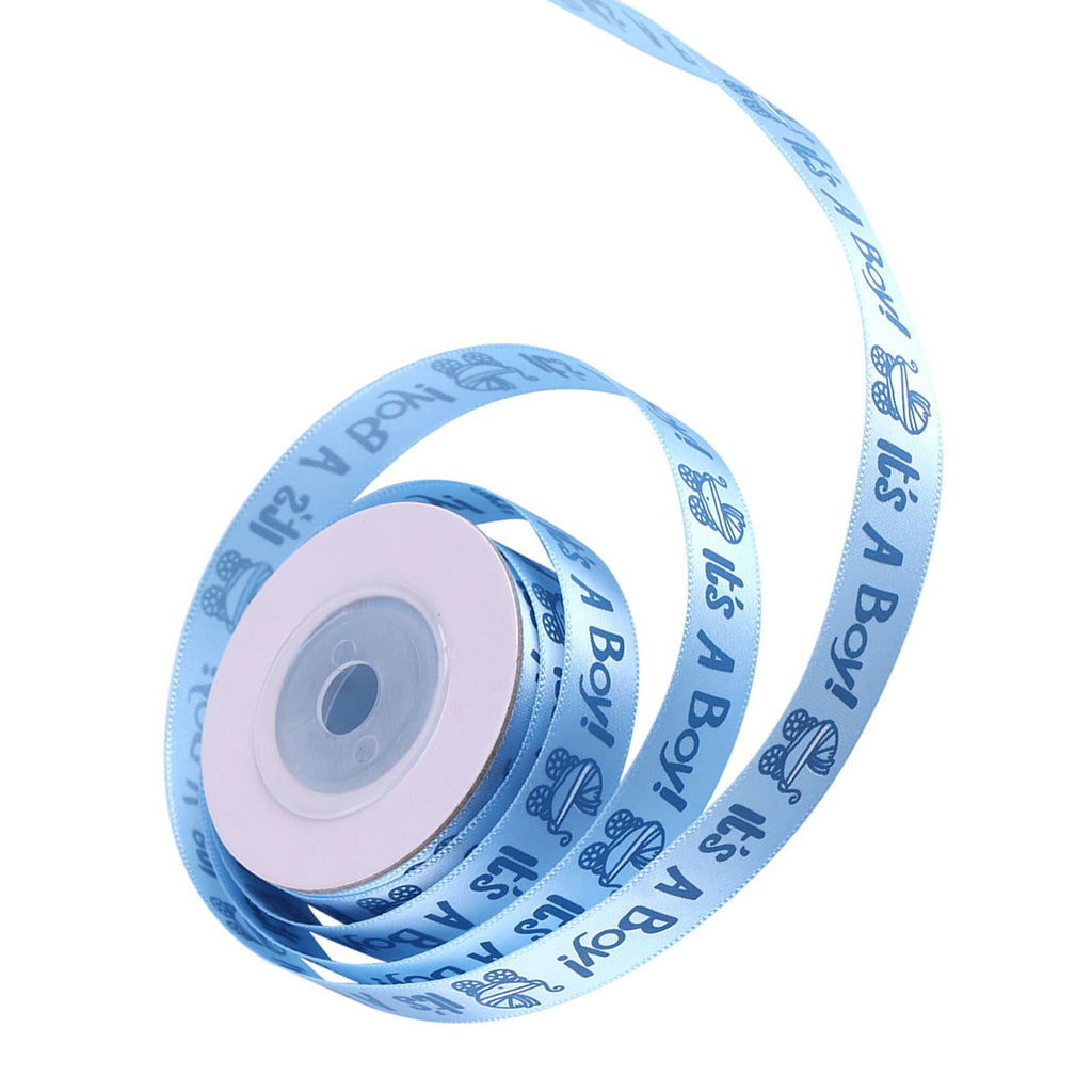 10Yards/Roll IT IS A BOY Baby Shower Christening Party Favor Gift Stain Ribbon Blue