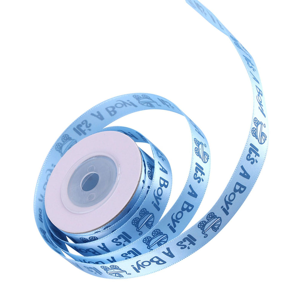 10Yards/Roll IT IS A BOY Baby Shower Christening Party Favor Gift Stain Ribbon Blue