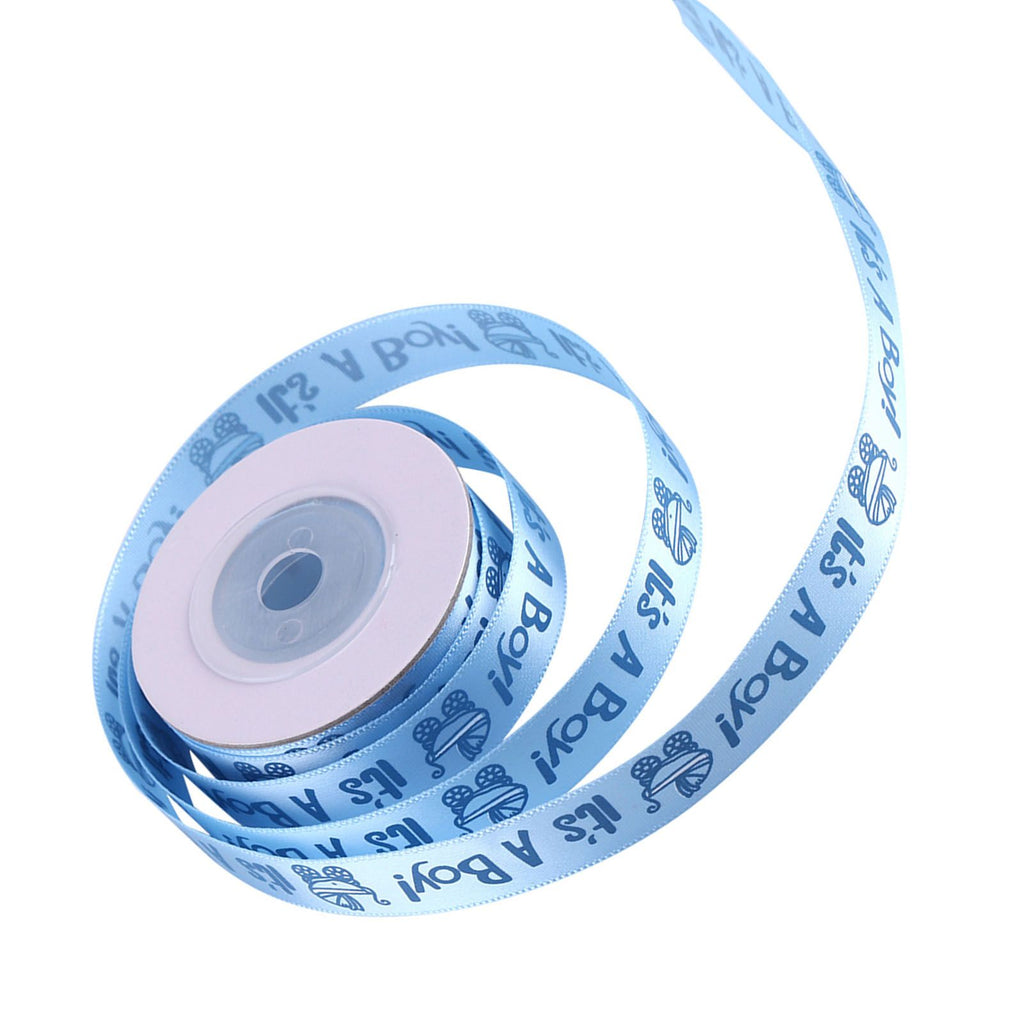 10Yards/Roll IT IS A BOY Baby Shower Christening Party Favor Gift Stain Ribbon Blue