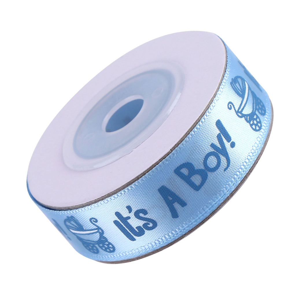 10Yards/Roll IT IS A BOY Baby Shower Christening Party Favor Gift Stain Ribbon Blue