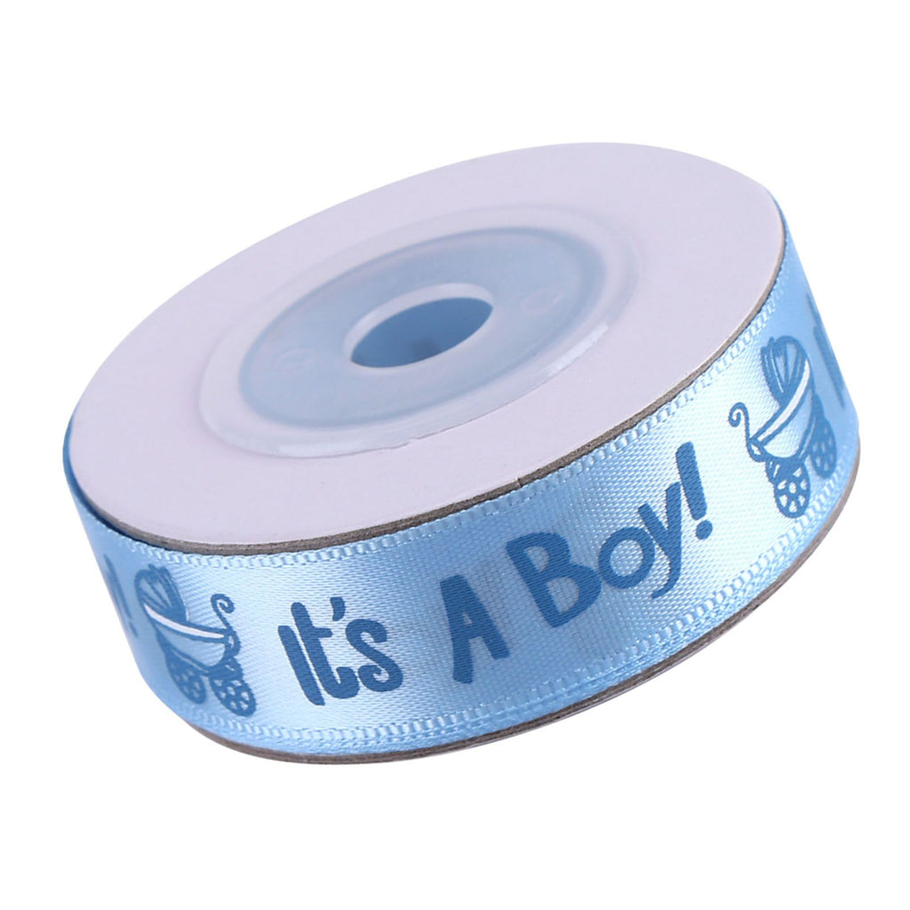 10Yards/Roll IT IS A BOY Baby Shower Christening Party Favor Gift Stain Ribbon Blue