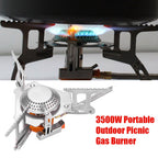 3500W Portable Outdoor Picnic Gas Burner Foldable Backpacking Camping Mini Metal Stove