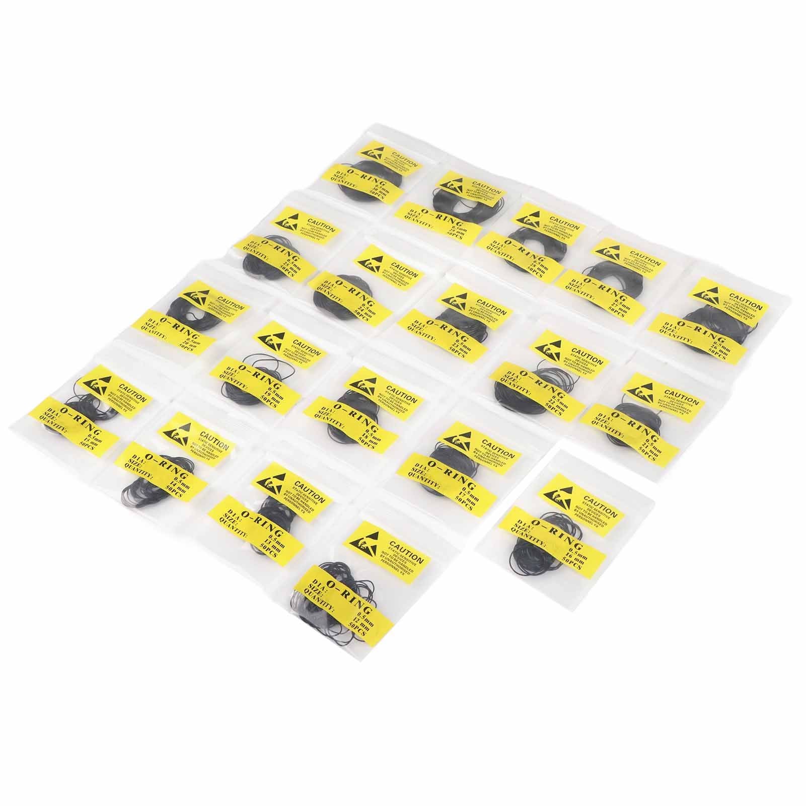 950pcs Set 12mm30mm Universal Rubber O Ring Watch Back Cover Seal Gaskets (0.5mm)