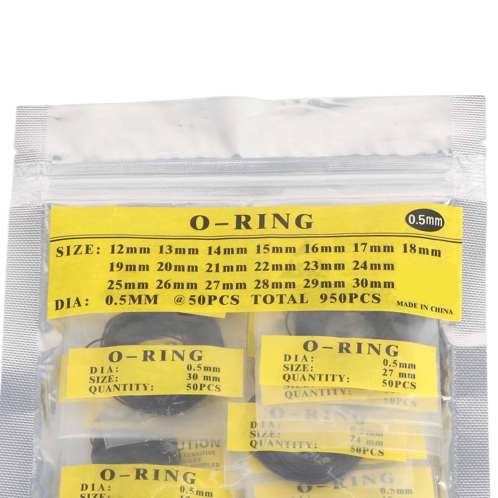 950pcs Set 12mm30mm Universal Rubber O Ring Watch Back Cover Seal Gaskets (0.5mm)