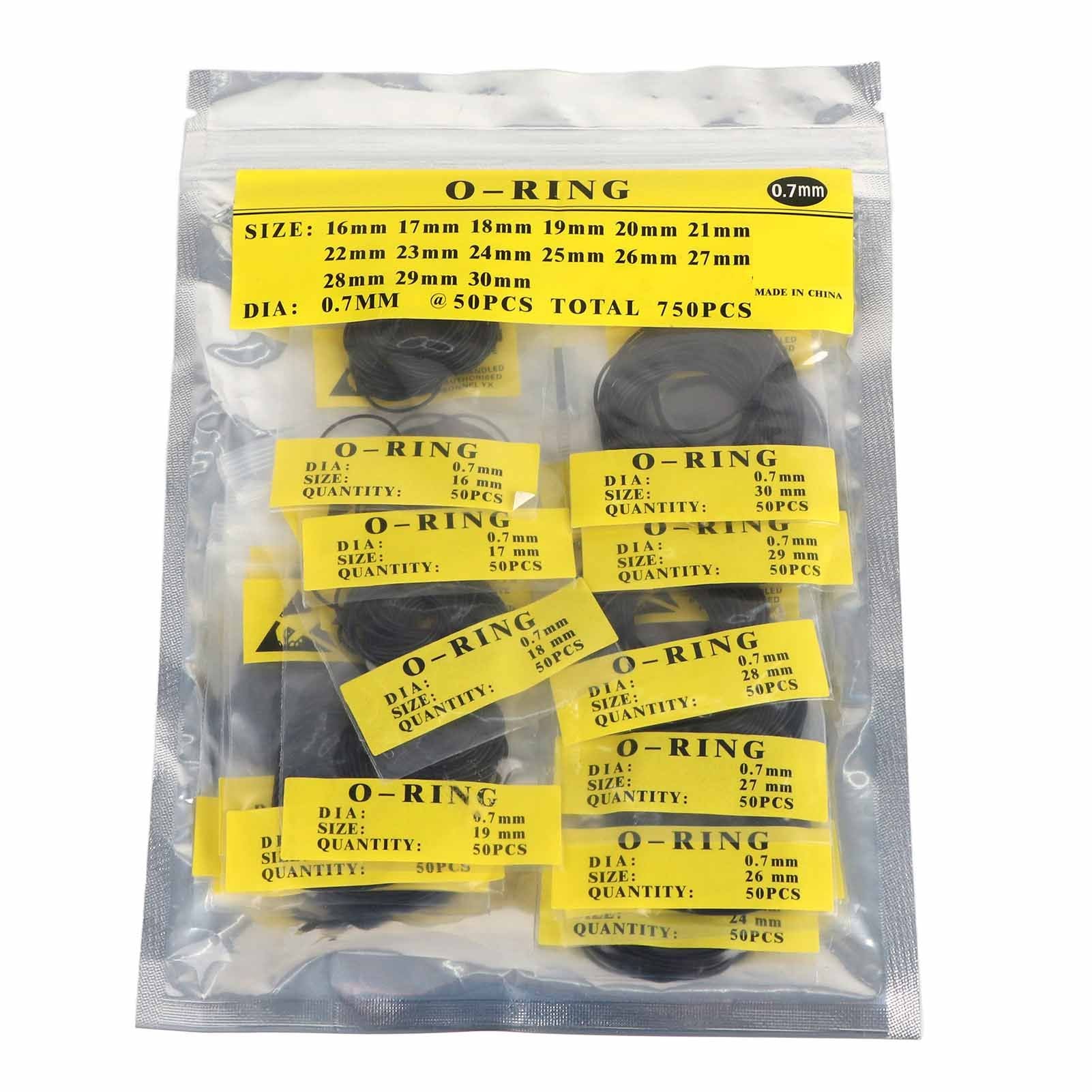 750pcs Set 12mm30mm Universal Rubber O Ring Watch Back Cover Seal Gaskets (0.7mm)