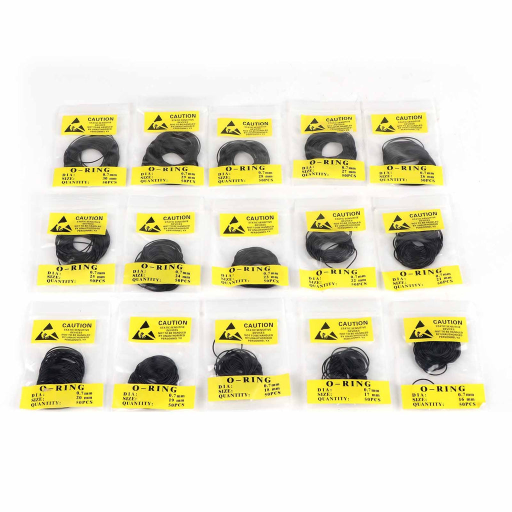 750pcs Set 12mm30mm Universal Rubber O Ring Watch Back Cover Seal Gaskets (0.7mm)