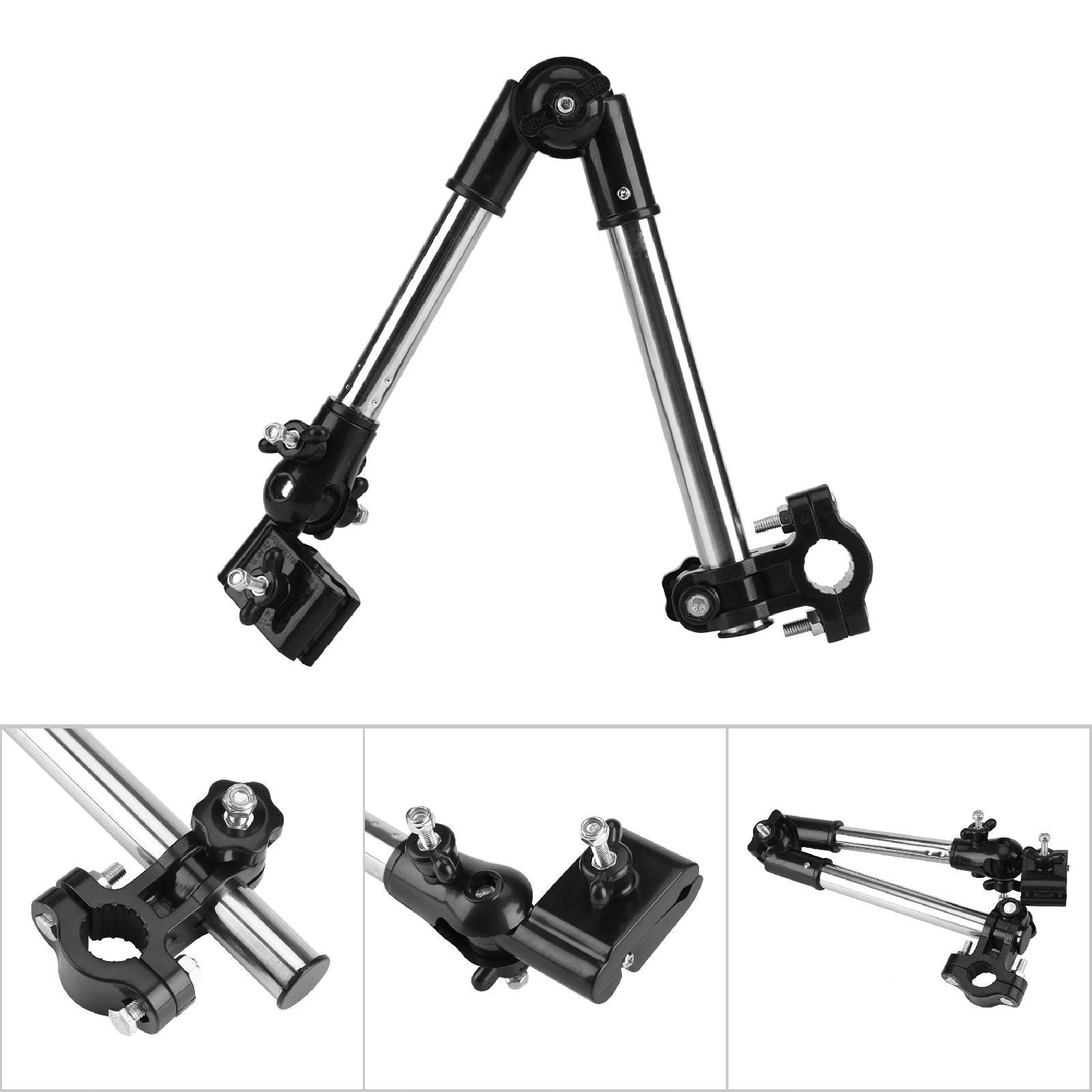 360° Adjustable Umbrella Stretch Mount Stand Holder Baby Stroller Pram Bicycle Chair Black