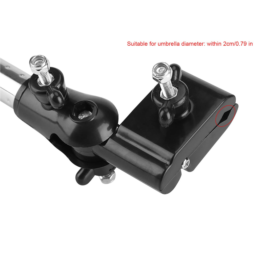 360° Adjustable Umbrella Stretch Mount Stand Holder Baby Stroller Pram Bicycle Chair Black