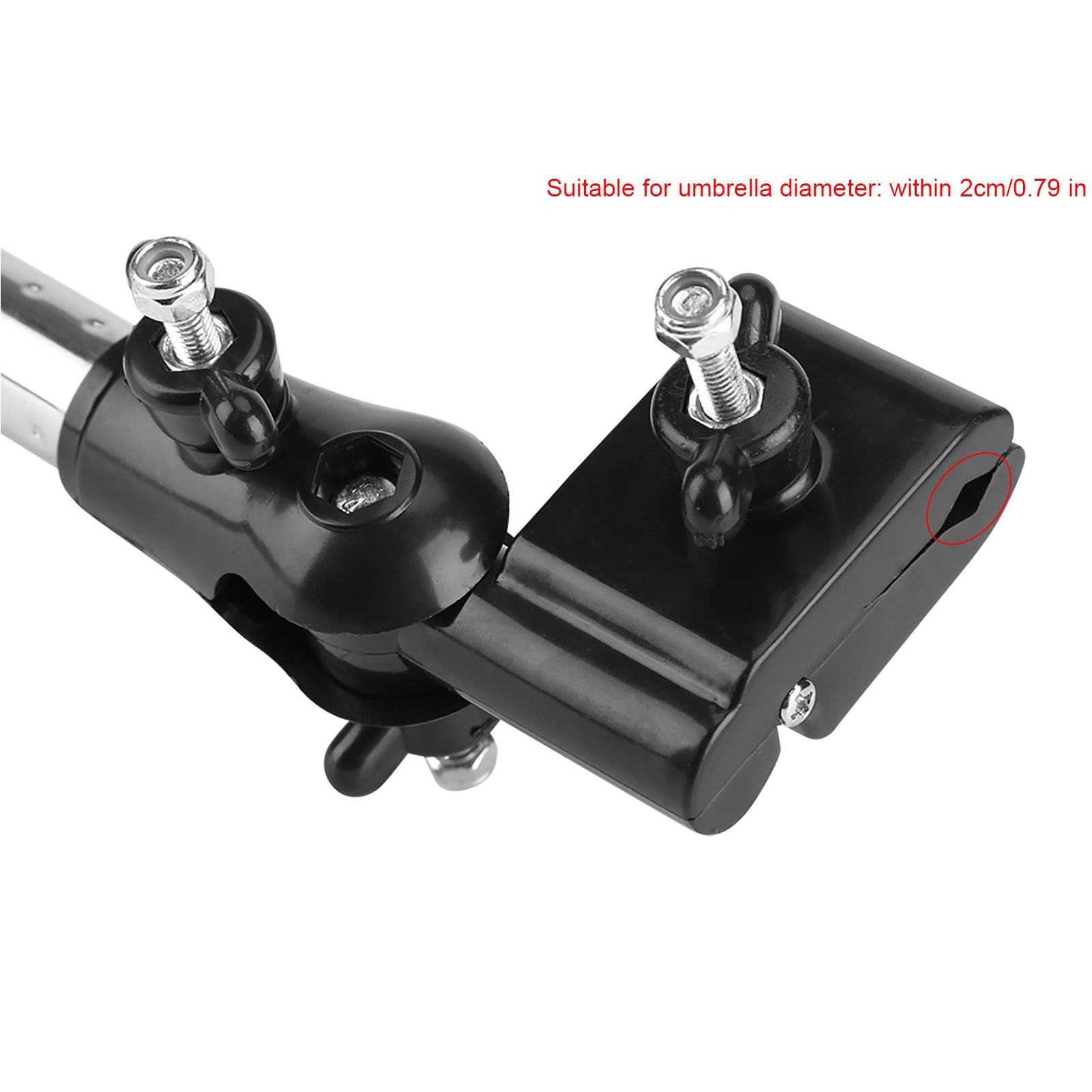360° Adjustable Umbrella Stretch Mount Stand Holder Baby Stroller Pram Bicycle Chair Black