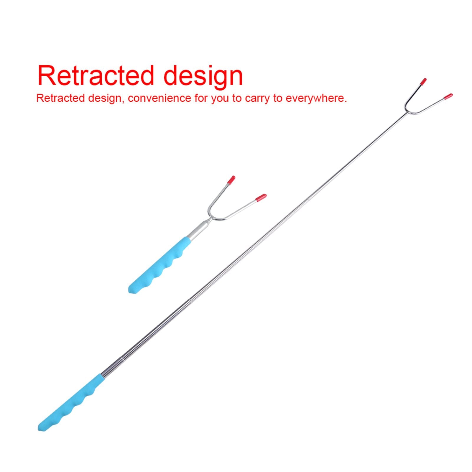 5Pcs Telescoping BBQ Marshmallow Hot Dog Skewers Forks Roasting Sticks Camping