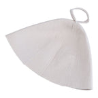 White Wool Felt Sauna Hat Cap for Russian Banya Sauna Hut With Hang Loop Supply