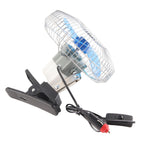 12V 25W Mini Portable Auto Vehicle Clip On Cooling Oscillating Fan for Car Truck Dashboard
