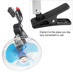 12V 25W Mini Portable Auto Vehicle Clip On Cooling Oscillating Fan for Car Truck Dashboard