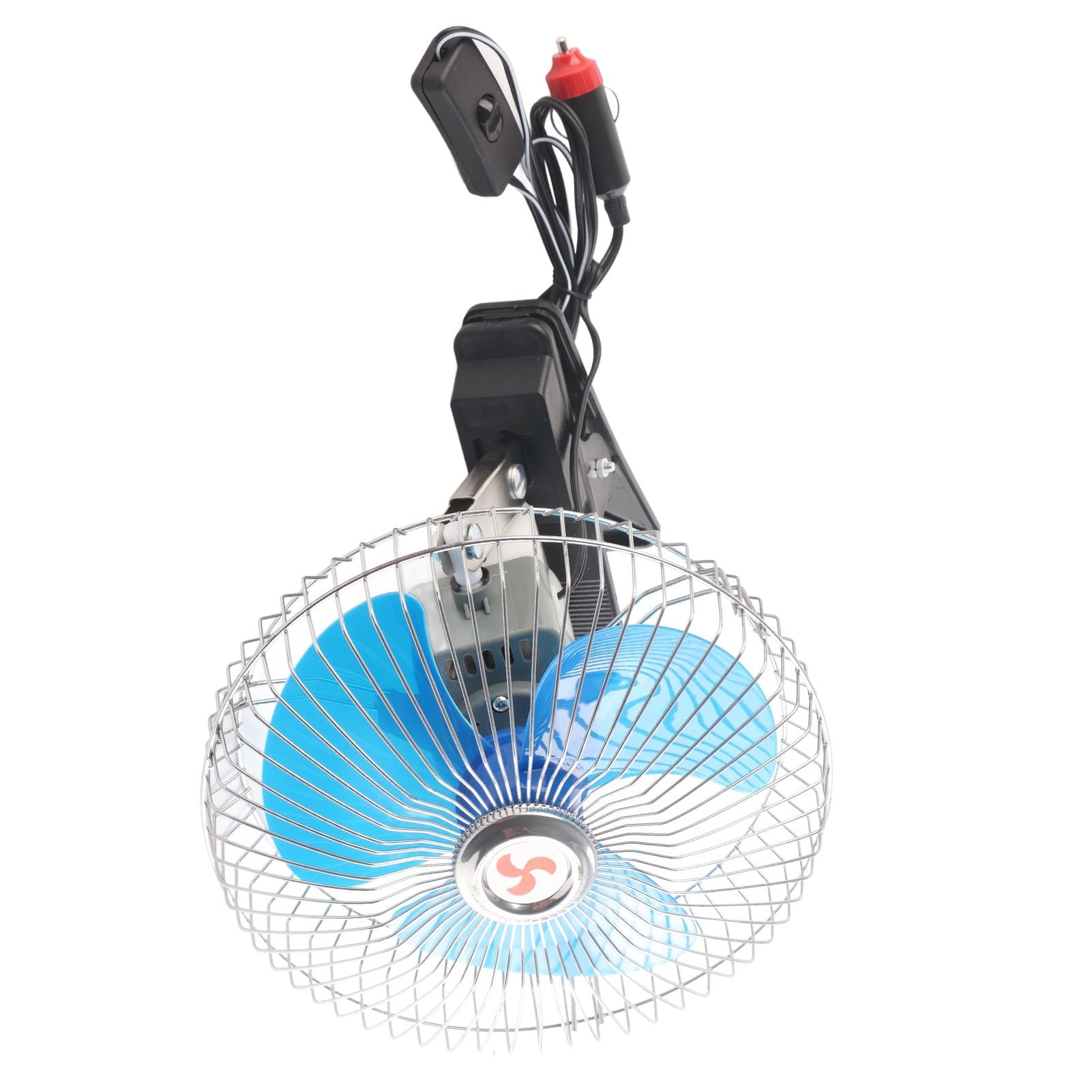 12V 25W Mini Portable Auto Vehicle Clip On Cooling Oscillating Fan for Car Truck Dashboard