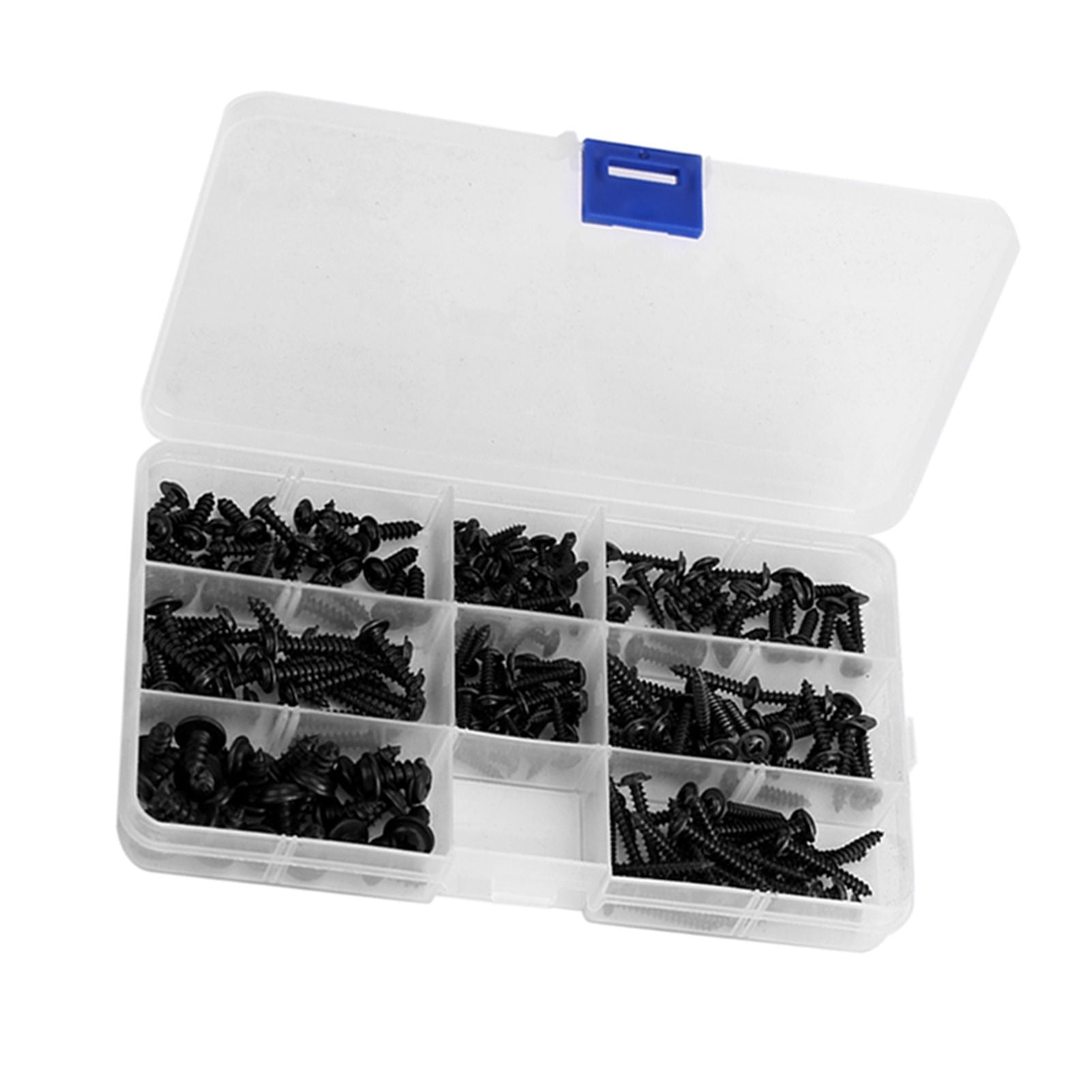 200Pcs Carbon Steel Round Head Self Tapping Screw Tools Accessories Set Screws Kit