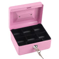 1Pc Mini Portable Steel Petty Lockable Cash Money Coin Safe Security Box Household Pink