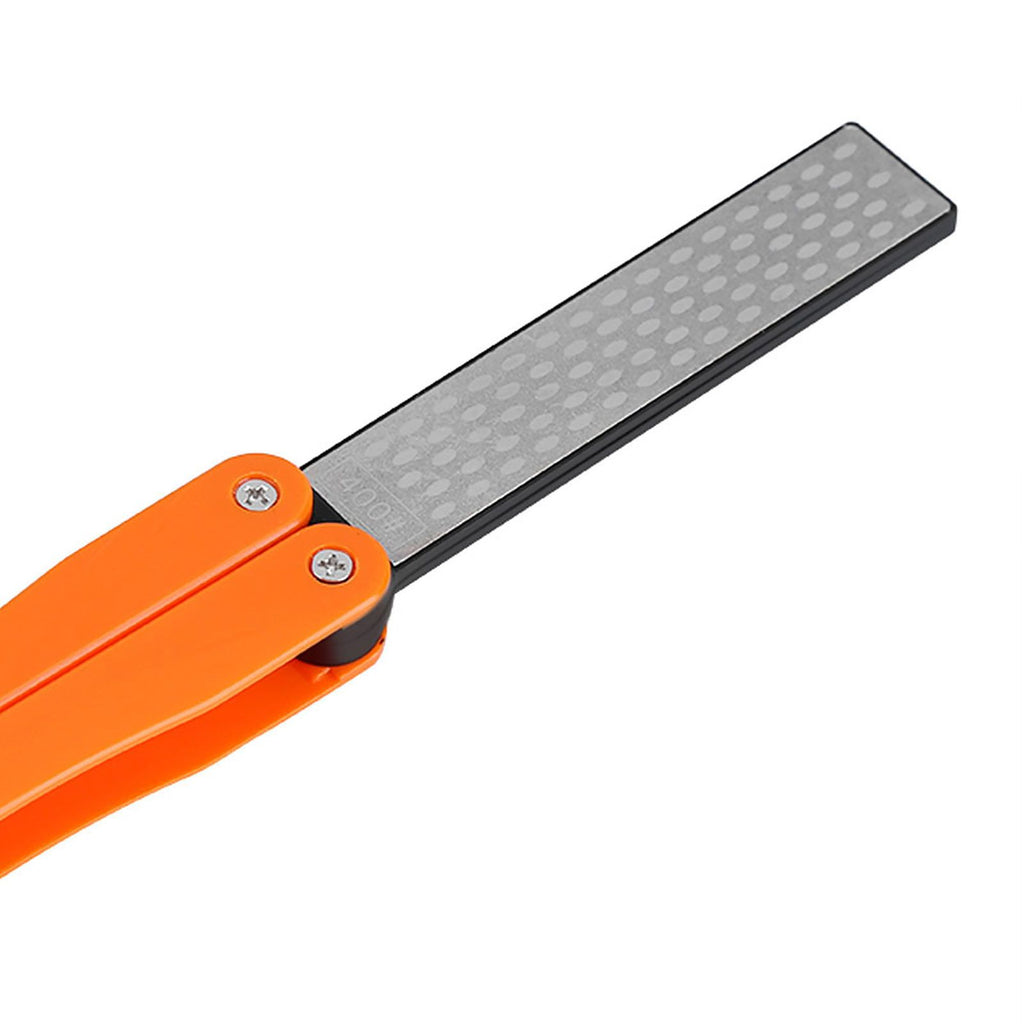 Outdoor Camping Folding Double Sided 400/600# Sharpener Stone Whetstone Sharpening Tool(Yellow)