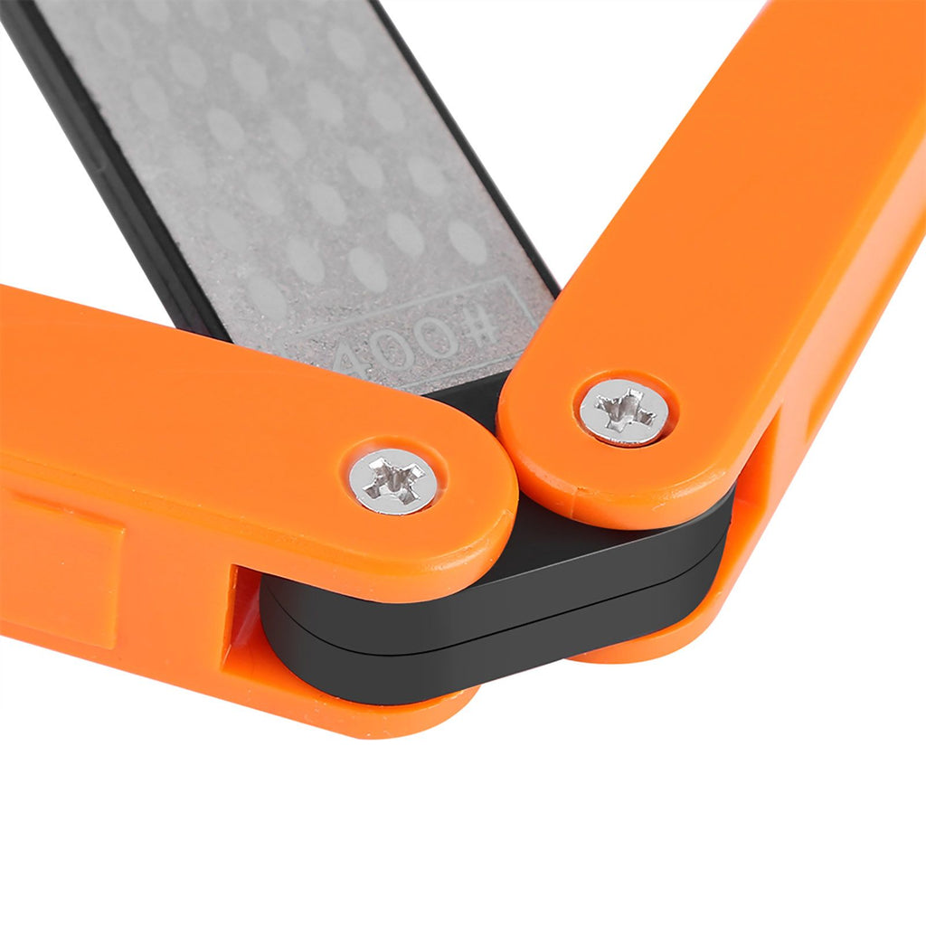 Outdoor Camping Folding Double Sided 400/600# Sharpener Stone Whetstone Sharpening Tool(Yellow)