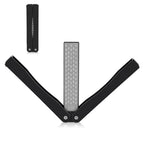 Outdoor Camping Folding Double Sided 400/600# Sharpener Stone Whetstone Sharpening Tool (Black)