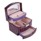 3 Layers Jewelry Necklace Ring Storage Box Case Lady Gift Home Supplies