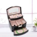3 Layers Jewelry Necklace Ring Storage Box Case Lady Gift Home Supplies