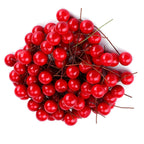 100pcs Artificial Red Holly Berry Christmas Home Decoration Hanging Ornaments